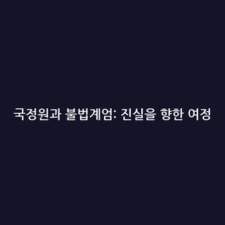 국정원과 불법계엄: 진실을 향한 여정